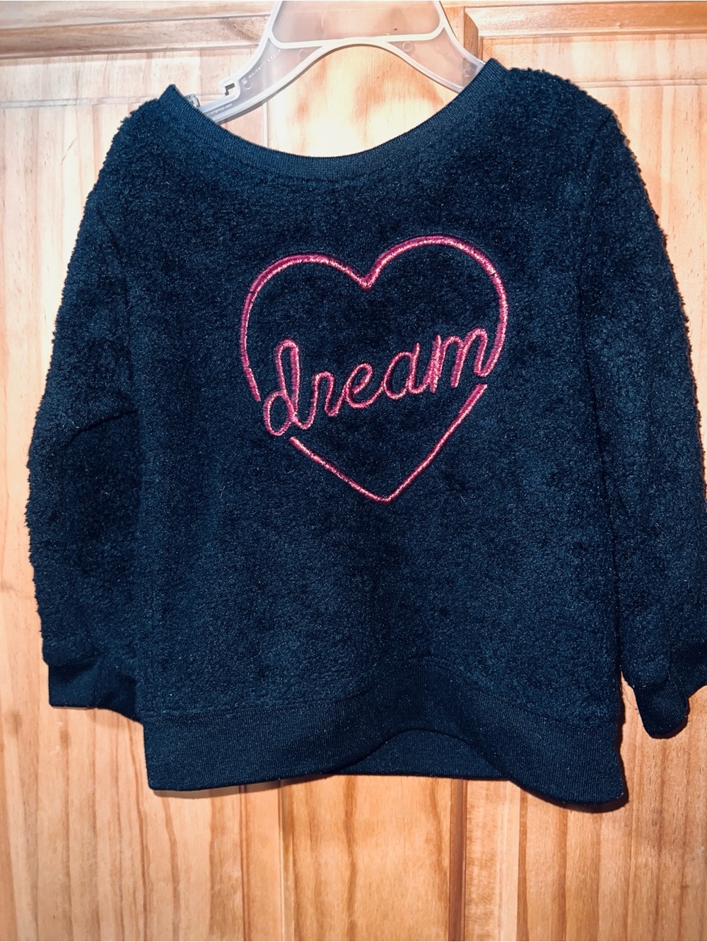 Garanimals Black Plush Top with Pink Accent